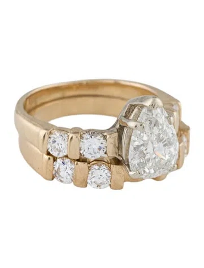 Pre-owned Ring 14k 1.56ct Diamond Wedding  Set In Multi
