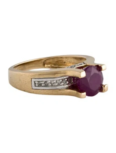Pre-owned Ring 14k 1.56ct Ruby & Diamond Cocktail  In Multi