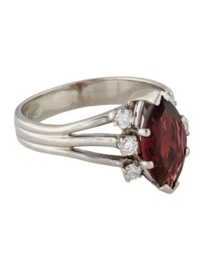 Pre-owned Ring 14k 1.56ctw Garnet & Diamond Cocktail  In Multi