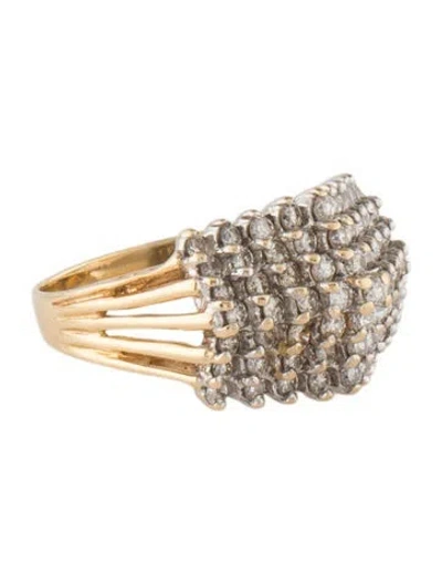 Pre-owned Ring 14k 1.57ctw Diamond Cocktail  In Multi