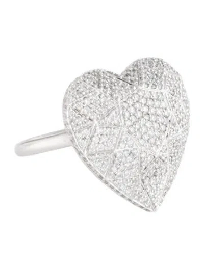 Pre-owned Ring 14k 1.57ctw Diamond Heart Cocktail  In Multicolor