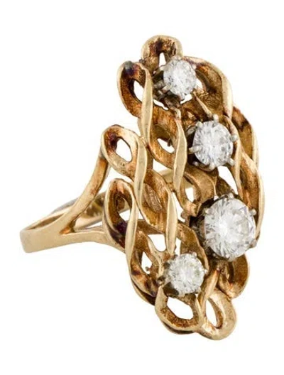 Pre-owned Ring 14k 1.63ctw Diamond Cocktail  In Multi