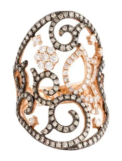 Pre-owned Ring 14k 1.63ctw Diamond Cut-out Swirl  In Multicolor