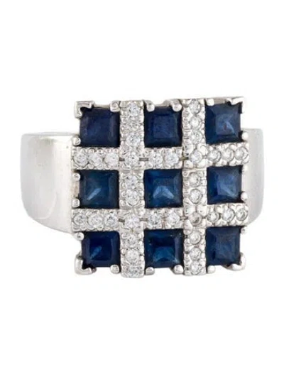 Pre-owned Ring 14k 1.63ctw Sapphire & Diamond Cocktail  In Multi