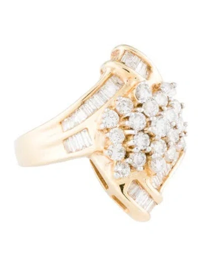 Pre-owned Ring 14k 1.64ctw Diamond Cocktail  In Multi