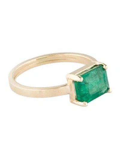 Pre-owned Ring 14k 1.65ctw Emerald Cocktail  In Multi