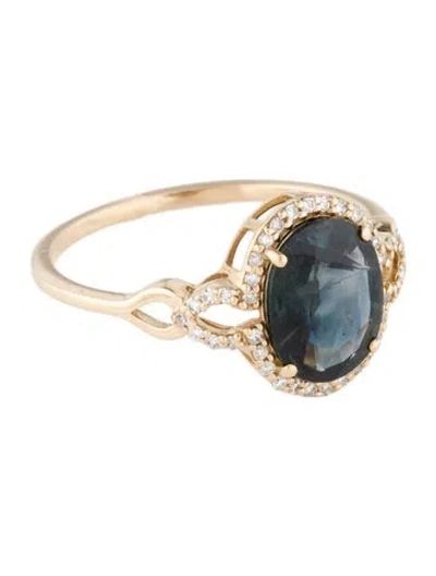 Pre-owned Ring 14k 1.69ct Sapphire & Diamond Cocktail  In Multi