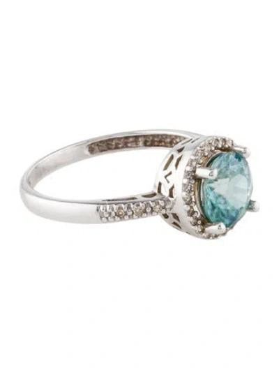 Pre-owned Ring 14k 1.70ctw Zircon & Diamond Cocktail  In Multi