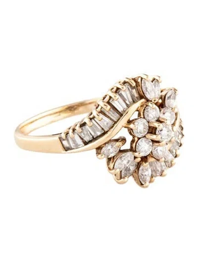 Pre-owned Ring 14k 1.71ctw Diamond Cluster Cocktail  In Multi