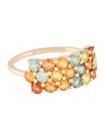 Pre-owned Ring 14k 1.71ctw Sapphire Cocktail  In Multicolor