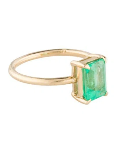 Pre-owned Ring 14k 1.73ct Colombian Emerald Cocktail  In Multi