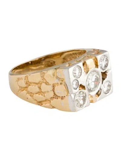 Pre-owned Ring 14k 1.74ctw Diamond Signet  In Multi