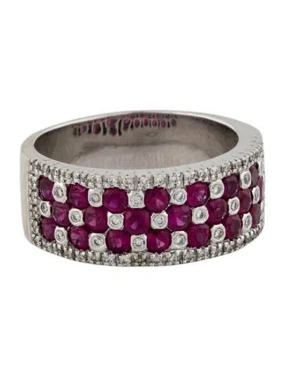 Pre-owned Ring 14k 1.74ctw Ruby & Diamond Band In Multi