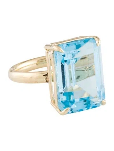 Pre-owned Ring 14k 17.51ct Topaz Cocktail  In Multi