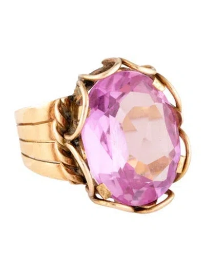 Pre-owned Ring 14k 17.54ct Synthetic Sapphire Cocktail  In Multicolor