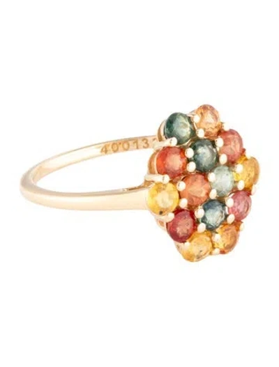 Pre-owned Ring 14k 1.75ctw Sapphire Cocktail  In Multicolor
