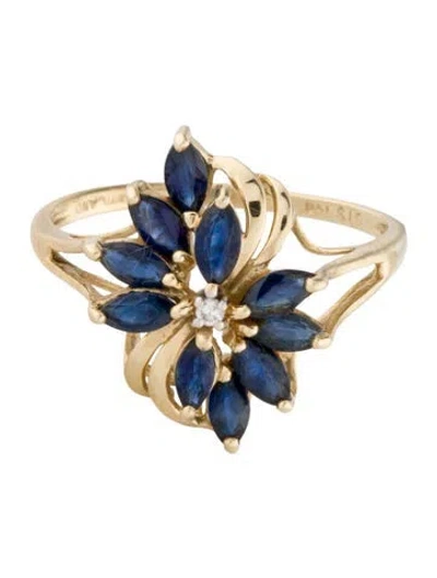 Pre-owned Ring 14k 1.77ctw Sapphire & Diamond Cocktail  In Multi
