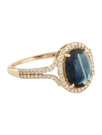 Pre-owned Ring 14k 1.78ct Sapphire & Diamond Cocktail  In Multi