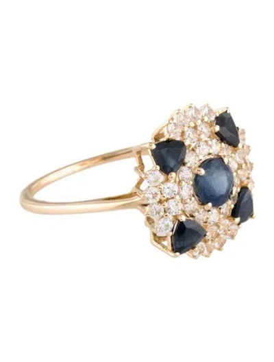Pre-owned Ring 14k 1.79ct Sapphire Cocktail  In Multi