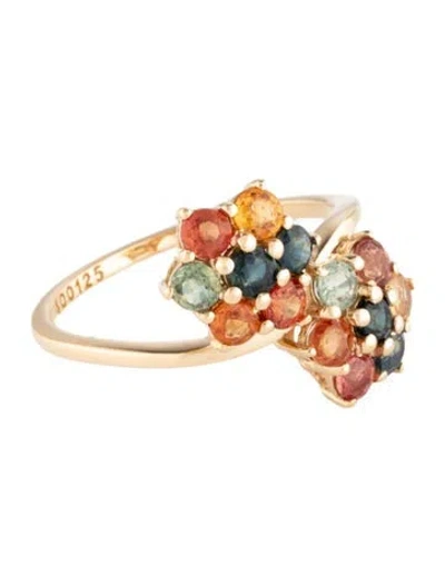 Pre-owned Ring 14k 1.80ctw Sapphire Cocktail  In Multicolor