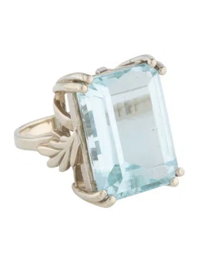 Pre-owned Ring 14k 18.37ctw Aquamarine Cocktail  In Multi