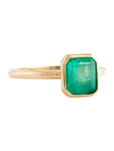 Pre-owned Ring 14k 1.84ct Colombian Emerald Cocktail  In Multicolor