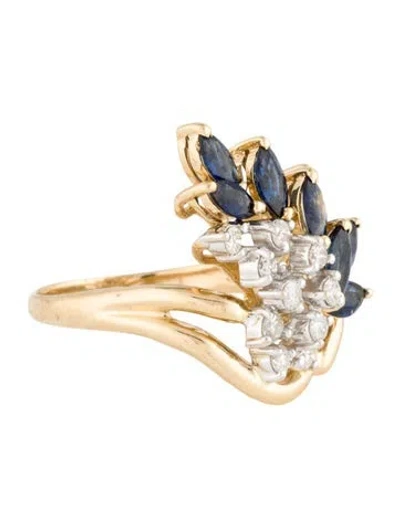 Pre-owned Ring 14k 1.84ctw Sapphire & Diamond Cocktail  In Multi