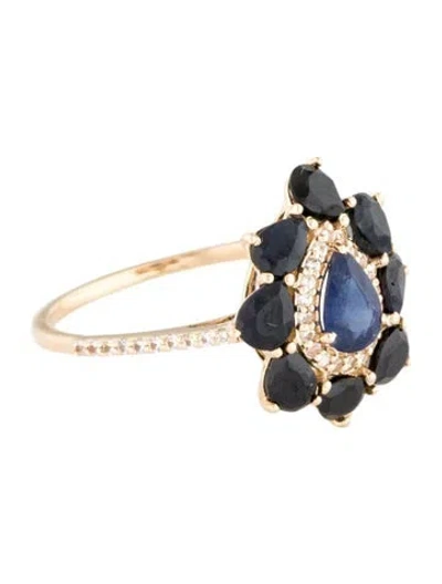 Pre-owned Ring 14k 1.86ctw Sapphire Cocktail  In Multi