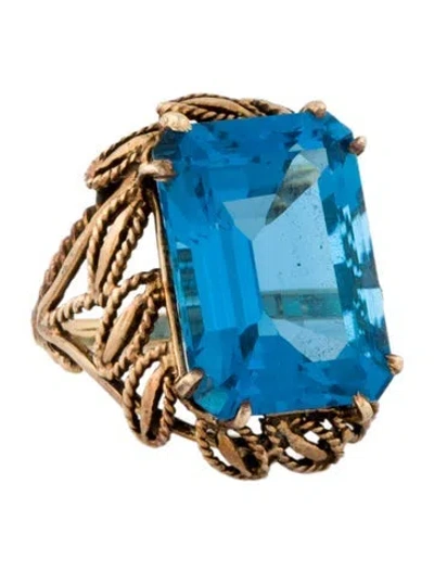 Pre-owned Ring 14k 18.75ct Topaz Cocktail  In Multi