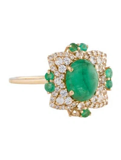 Pre-owned Ring 14k 1.87ct Emerald & Sapphire Cocktail  In Multi