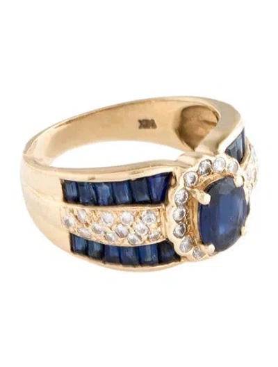Pre-owned Ring 14k 1.87ctw Sapphire & Diamond Cocktail  In Multi