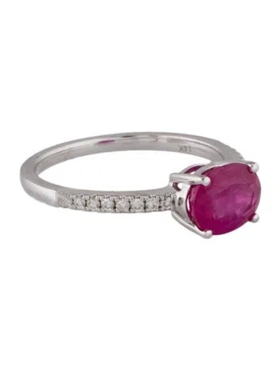 Pre-owned Ring 14k 1.89ct Ruby & Diamond Cocktail  In Multi