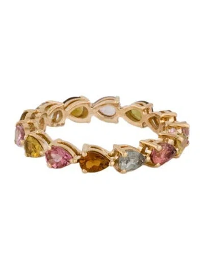Pre-owned Ring 14k 1.89ctw Tourmaline Eternity Band In Multi