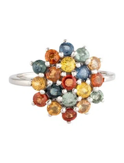 Pre-owned Ring 14k 1.90ctw Sapphire Cocktail  In Multicolor