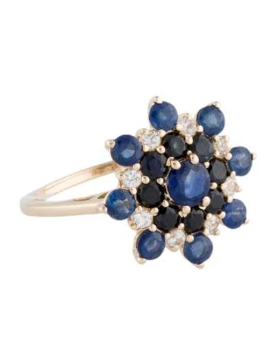Pre-owned Ring 14k 1.91ctw Sapphire Cocktail  In Multi