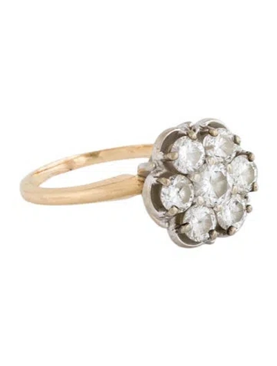 Pre-owned Ring 14k 1.93ctw Diamond Floral Cocktail  In Multi