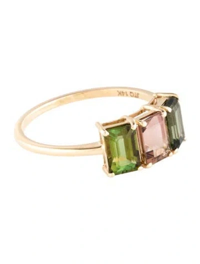 Pre-owned Ring 14k 1.93ctw Tourmaline Cocktail  In Multicolor