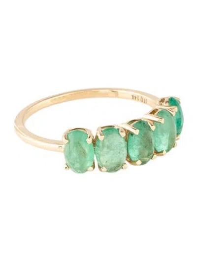 Pre-owned Ring 14k 1.96ctw Emerald Band  In Multicolor