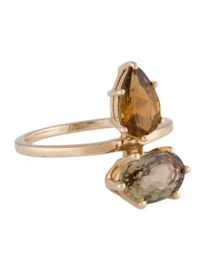 Pre-owned Ring 14k 1.96ctw Tourmaline Cocktail  In Multi