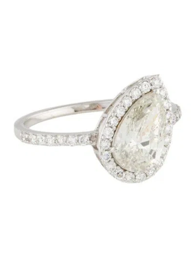 Pre-owned Ring 14k 1.98ctw Lab-grown Diamond Halo Cocktail  In Multi
