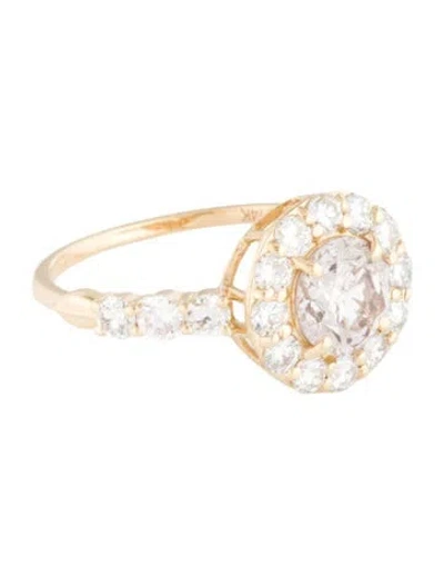 Pre-owned Ring 14k 1.99ctw Lab-grown Diamond Halo Cocktail  In Multicolor