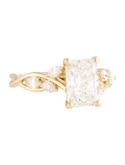 Pre-owned Ring 14k 2.00ct Lab-grown Diamond Engagement  In Multicolor