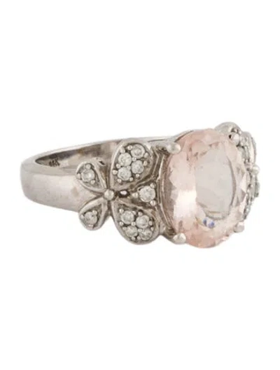 Pre-owned Ring 14k 2.00ct Morganite & Diamond Cocktail  In Multi