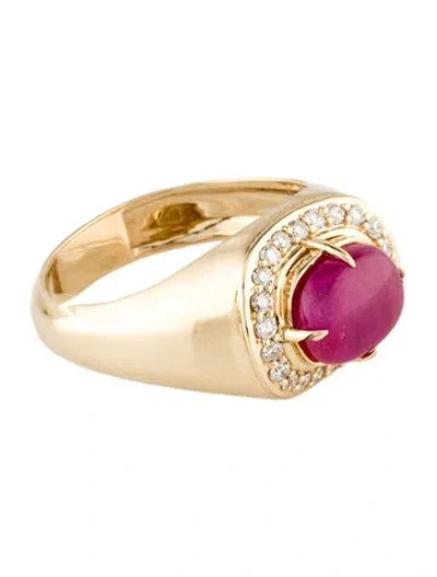 Pre-owned Ring 14k 2.00ct Ruby & Diamond Cocktail  In Multi