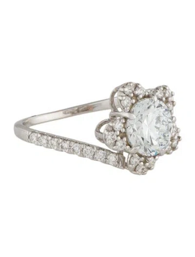 Pre-owned Ring 14k 2.00ctw Lab-grown Diamond Floral Cocktail  In Multi