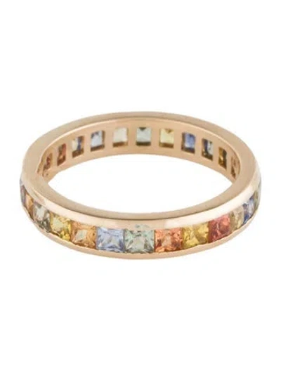 Pre-owned Ring 14k 2.00ctw Sapphire Eternity Band In Multi