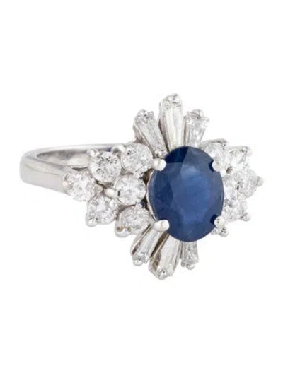 Pre-owned Ring 14k 2.01ct Sapphire & Diamond Cocktail  In Multi