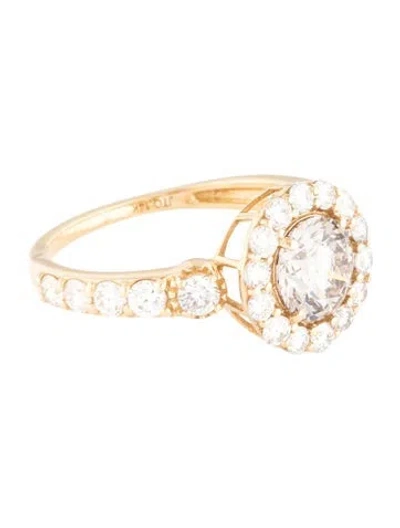 Pre-owned Ring 14k 2.02ctw Lab-grown Diamond Halo Cocktail  In Multicolor