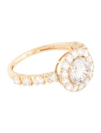 Pre-owned Ring 14k 2.03ctw Lab-grown Diamond Halo Cocktail  In Multicolor