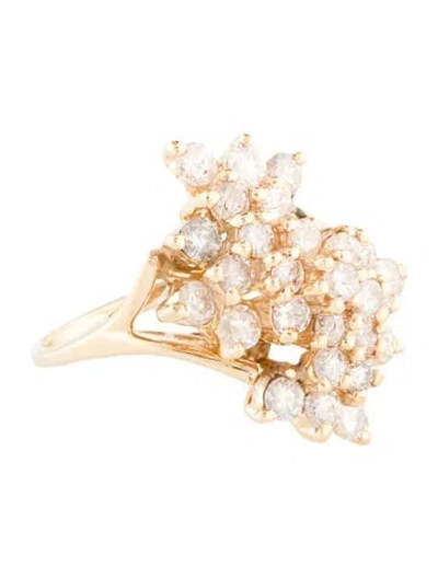 Pre-owned Ring 14k 2.05ctw Diamond Cocktail  In Multi